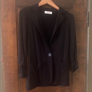 Black Women's Single-Button Jersey Blazer